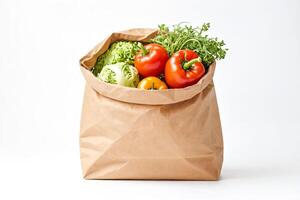 Fresh Vegetables in a Paper Bag photo