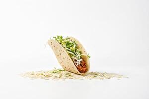 Taco on a Bed of Shredded Cabbage photo