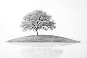 Lonely Tree on an Island in the Mist photo