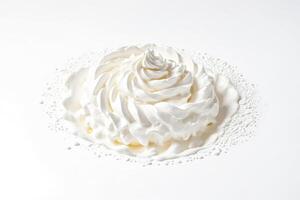 Whipped Cream Swirl on White Background photo