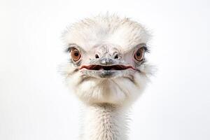 Close up of Ostrich head with mouth open photo