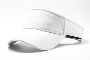White visor cap isolated on white background photo
