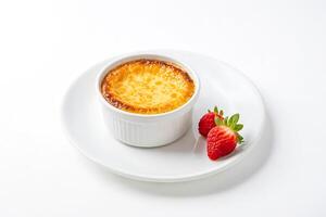 Creme Brulee with Strawberries photo