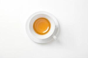 Overhead view of a cup of tea photo