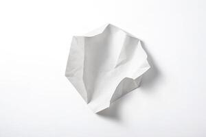 Crumpled White Paper Envelope on White Background photo