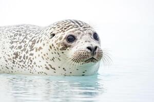 Seal pup portrait in the ocean photo