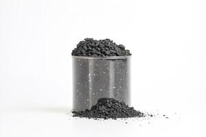 Black Charcoal in a Glass Jar photo
