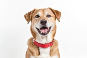 Happy Dog with Red Collar photo