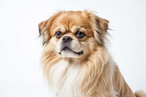 Close Up of a Pekingese Dog with a Soft and Fluffy Coat photo