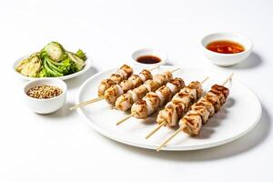 Grilled Chicken Skewers with Sesame Seeds and Soy Sauce photo