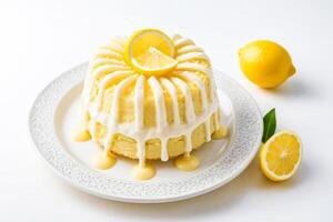 Lemon Cake with Lemon Glaze and Lemon Slices photo