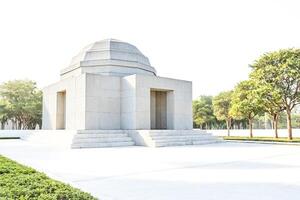 Modernist Concrete Structure with Domes and Steps photo