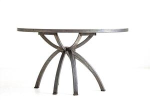 Modern Metal Table with Round Top and Unique Base photo