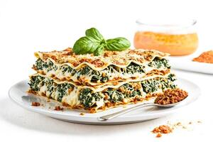 Spinach and ricotta lasagna photo