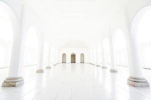 White Colonnade with Arched Windows photo