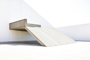 Abstract Architectural Design with Concrete and White Walls photo