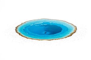 Aerial View of a Hot Spring in Yellowstone National Park photo