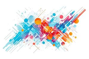 Abstract Colorful Background with Splatters and Lines photo