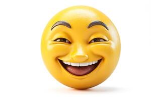 Egg Emoji With Funny Face 3D Render photo