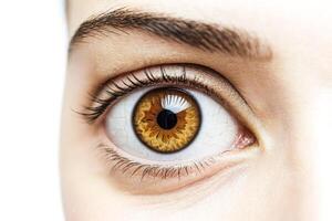 Close-up of a Female Eye with Hazel Iris photo