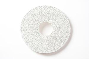 Abstract White Circular Pattern with Hole in Center photo