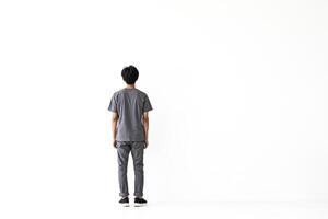 Man Standing With Back To Camera photo