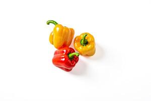 Three Bell Peppers on White Background photo