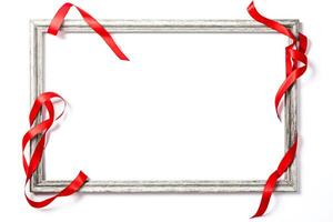 Rustic Frame with Red Ribbon photo