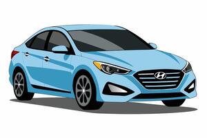 Hyundai Sonata Car Illustration on White Background Clipart, Cartoon, and Line Art Design, Hyundai Sonata illustration with white background. Includes clipart, cartoon, and line art design vector