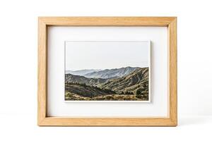 Mountain Landscape in Wooden Frame photo