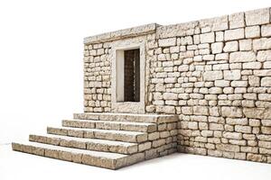 Stone Wall with Steps and Doorway photo