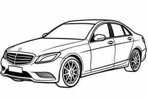 Mercedes Benz C Class Car Illustration White Background, Cartoons, Clipart And Line Art, Mercedes Benz C Class illustration on white background, perfect for various designs vector