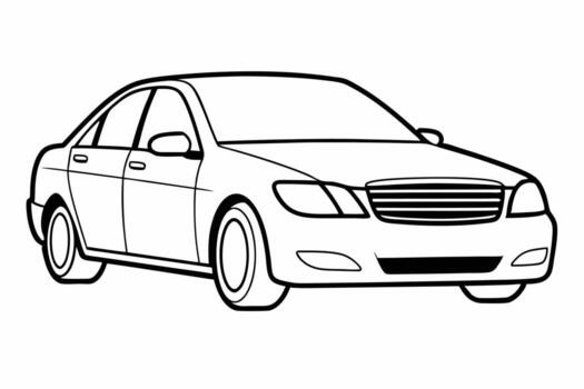 mercedes benz C clase coche ilustración blanco fondo, caricaturas, clipart y línea arte, mercedes benz C clase ilustración en blanco fondo, Perfecto para varios diseños vector