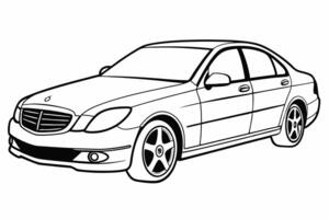Mercedes Benz C Class Car Illustration White Background, Cartoons, Clipart And Line Art, Mercedes Benz C Class illustration on white background, perfect for various designs vector