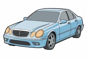 Mercedes Benz C Class Car Illustration White Background, Cartoons, Clipart And Line Art, Mercedes Benz C Class illustration on white background, perfect for various designs vector