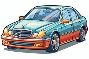 Mercedes Benz C Class Car Illustration White Background, Cartoons, Clipart And Line Art, Mercedes Benz C Class illustration on white background, perfect for various designs vector