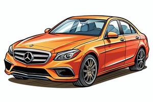 Mercedes Benz C Class Car Illustration White Background, Cartoons, Clipart And Line Art, Mercedes Benz C Class illustration on white background, perfect for various designs vector