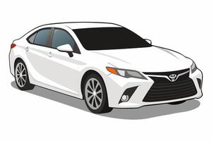 Toyota Camry Car Illustration, Cartoon, Clipart, and Line Art Design on White Background, Toyota Camry illustration with cartoon and line art on white background vector