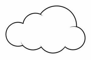 Cloud with White Background Illustration, Cartoon, Clipart, and Line Art Design, Cloud illustration, cartoon, clipart, and line art with a white background vector