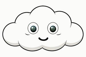 Cloud with White Background Illustration, Cartoon, Clipart, and Line Art Design, Cloud illustration, cartoon, clipart, and line art with a white background vector