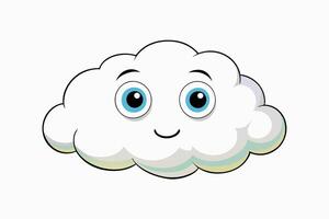 Cloud with White Background Illustration, Cartoon, Clipart, and Line Art Design, Cloud illustration, cartoon, clipart, and line art with a white background vector