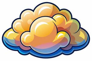 Cloud with White Background Illustration, Cartoon, Clipart, and Line Art Design, Cloud illustration, cartoon, clipart, and line art with a white background vector