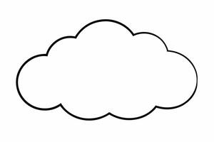 Cloud with White Background Illustration, Cartoon, Clipart, and Line Art Design, Cloud illustration, cartoon, clipart, and line art with a white background vector