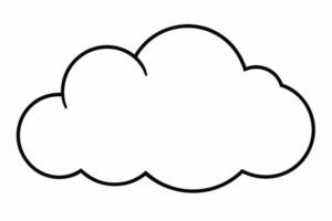 Cloud with White Background Illustration, Cartoon, Clipart, and Line Art Design, Cloud illustration, cartoon, clipart, and line art with a white background vector