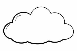 Cloud with White Background Illustration, Cartoon, Clipart, and Line Art Design, Cloud illustration, cartoon, clipart, and line art with a white background vector