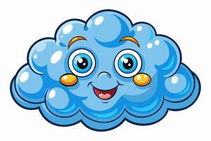 Cloud with White Background Illustration, Cartoon, Clipart, and Line Art Design, Cloud illustration, cartoon, clipart, and line art with a white background vector