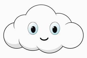Cloud with White Background Illustration, Cartoon, Clipart, and Line Art Design, Cloud illustration, cartoon, clipart, and line art with a white background vector