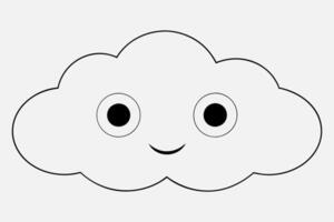 Cloud with White Background Illustration, Cartoon, Clipart, and Line Art Design, Cloud illustration, cartoon, clipart, and line art with a white background vector