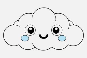 Cloud with White Background Illustration, Cartoon, Clipart, and Line Art Design, Cloud illustration, cartoon, clipart, and line art with a white background vector