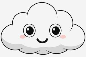 Cloud with White Background Illustration, Cartoon, Clipart, and Line Art Design, Cloud illustration, cartoon, clipart, and line art with a white background vector